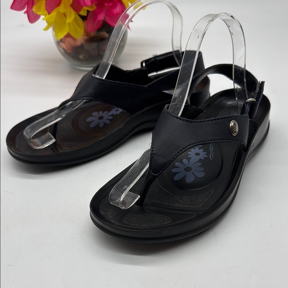 Aerosoft Black Thong-Style Orthodic Sandals EU Size 40 FFT7559E
